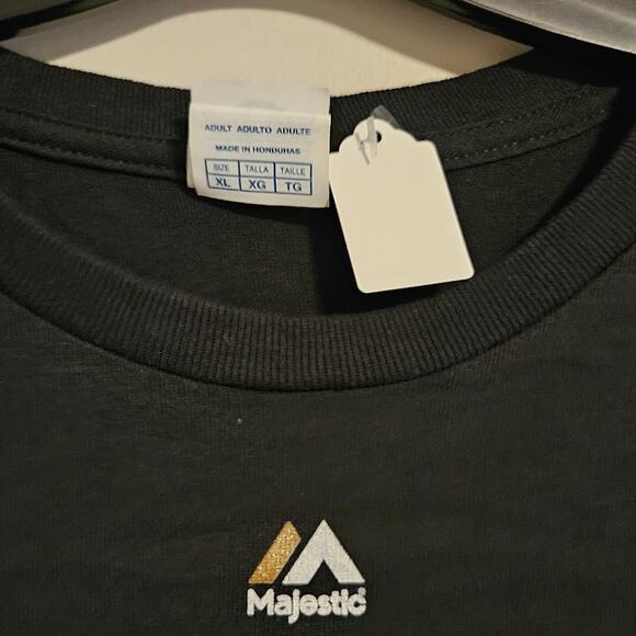 XL Majestic Black Thanks Royals KC World series 2015 with silver text - Picture 2 of 4